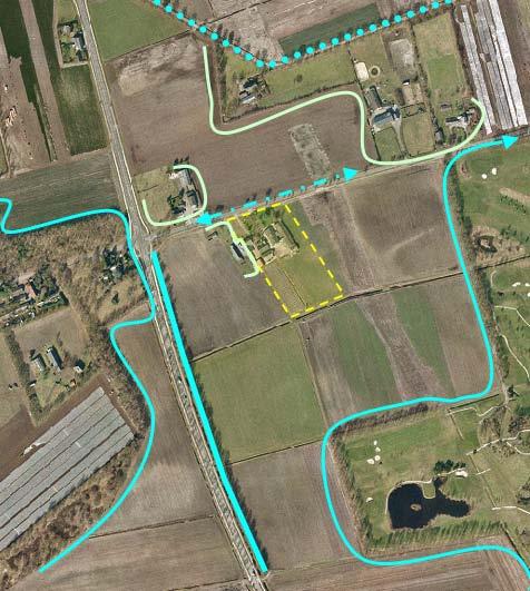 3D-BELEVING Het plangebied wordt in essentie waargenomen door het verkeer op de Zwarte Plakweg komend uit het