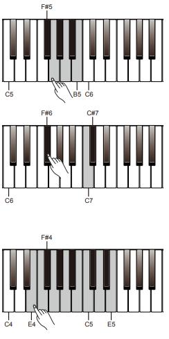 Het is tevens mogelijk de maatsoort aan te passen door te drukken op de [FUNCTION] knop en deze vast te houden, gebruik daarna een toets in het bereik van [F#5] [B5] om een maatsoort te selecteren.