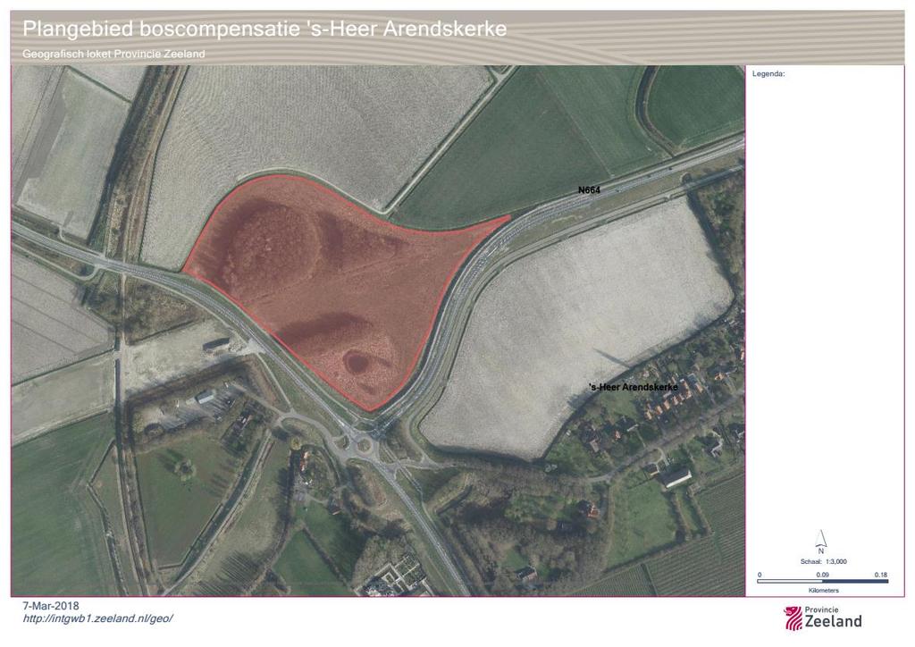 Boscompensatie op locatie s-heer Arendskerke De provincie Zeeland is eigenaar van een complex van percelen bij de voormalige aansluiting Sloeweg (N62) op Oude Rijksweg (N664) in de omgeving s Heer