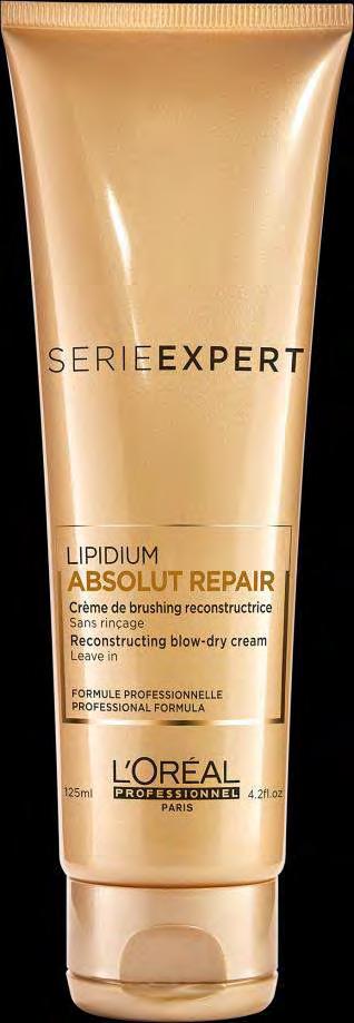 ABSOLUTE REPAIR LIPIDIUM Zeer beschadigd en chemisch behandeld haar Herstructurerend, weerstand, soepelheid LIPIDIUM: Melkzuur cortex reconstructie Phyto keratine + ceramiden structuur en sterkte.