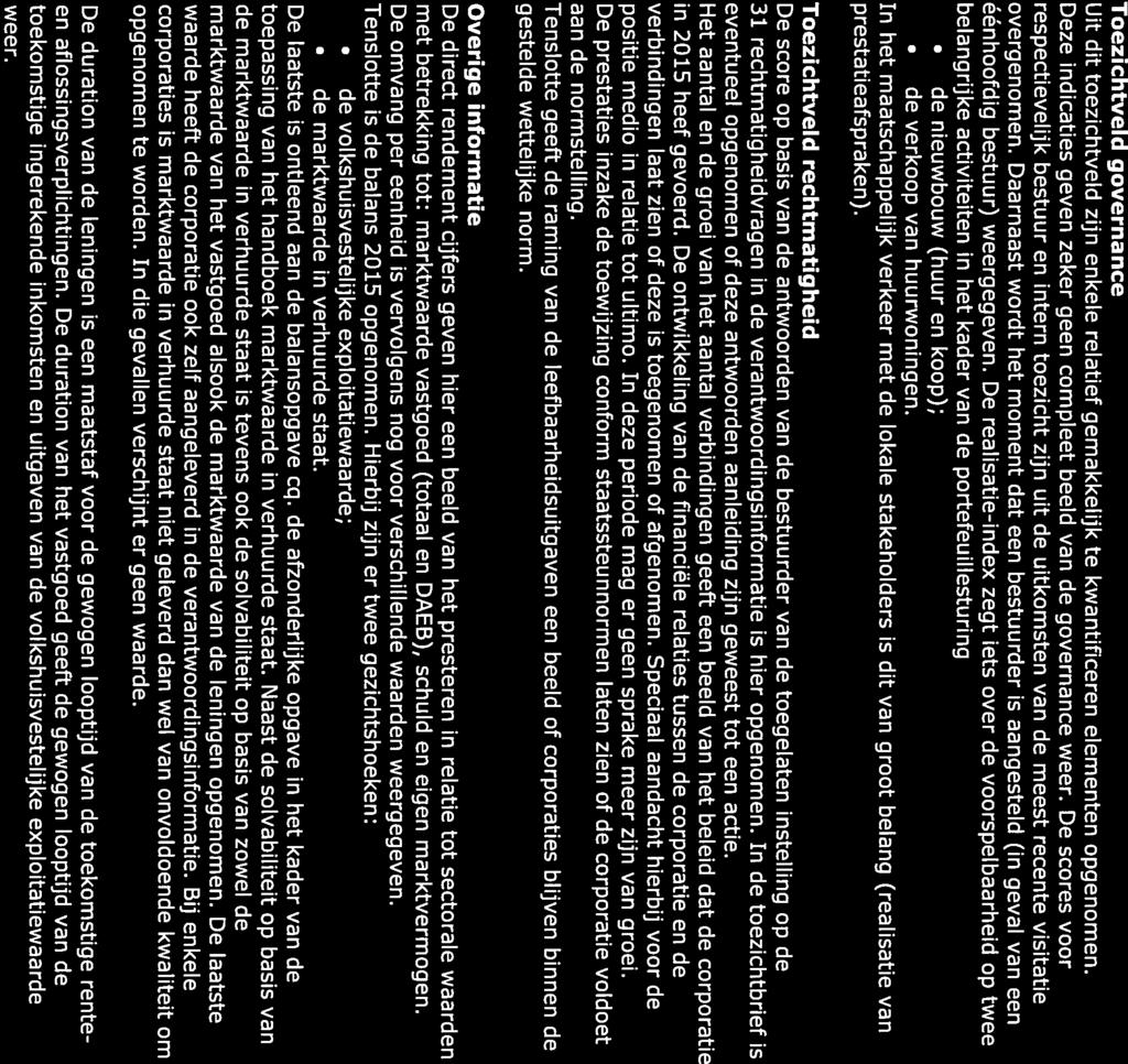 Toezichtveld governance Uit dit toezichtveld zijn enkele relatief gemakkelijk te kwantificeren elementen opgenomen. Deze indicaties geven zeker geen compleet beeld van de governance weer.