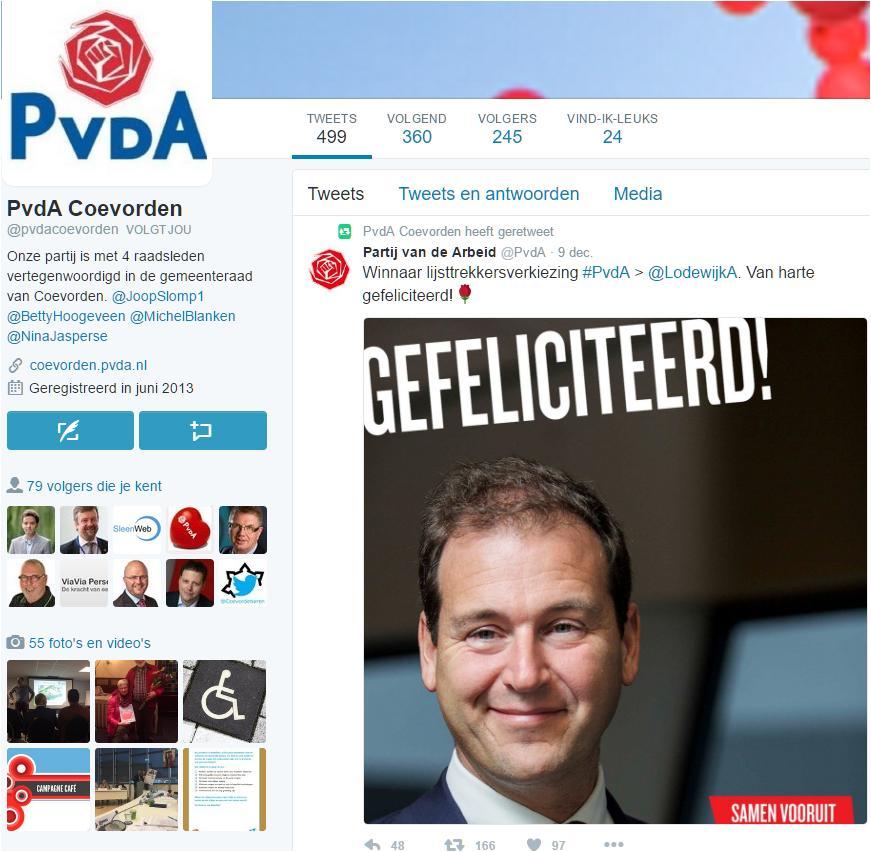 Ook PvdA afdeling Coevorden feliciteert