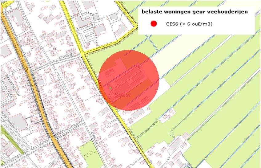 De provinciale database geeft inzicht in de geurbelasting rond veehouderijen.