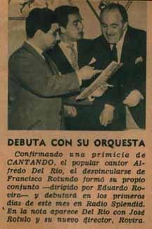 Eduardo Rovira samen met José Rotulo en Alfredo del Rio rond 1957. stukken droog.