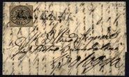 75,- 318 Sassone 3 2 B Olijfgroen, 1e emissie, gebruikt op brief met blind stempel Cagli. Gekeurd E. Diena,