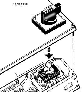 Eenvoudig bedradingsvoorbeeld 1. Bevestig de klemmen uit de accessoiretas aan de voorkant van de frequentieomvormer. 2.