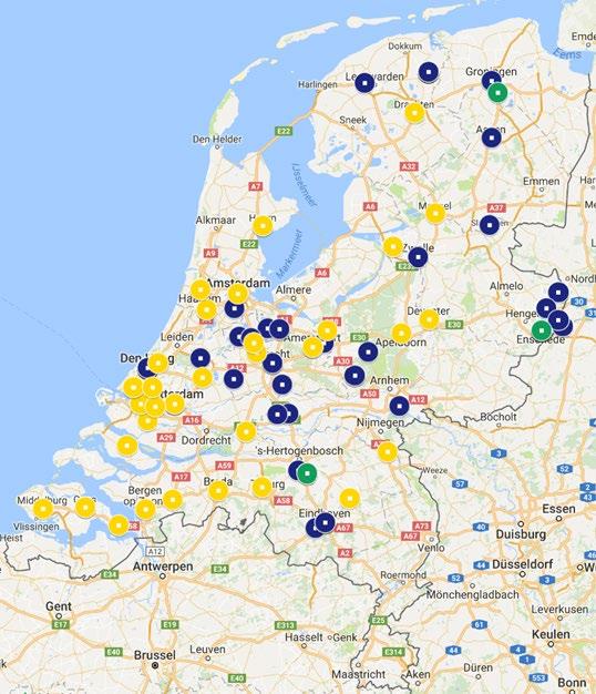 Geografische spreiding Uit de aanvragen valt op dat projecten zich meer verspreid over Nederland bevinden, maar dat de Randstad nog het meest vertegenwoordigd blijft (zie Figuur 1).