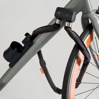 De schakels van het slot zijn omhult met een dik en sterk neopreen materiaal. Neopreen geeft optimale bescherming voor uw fiets en voelt ook fijn in het dagelijks gebruik.