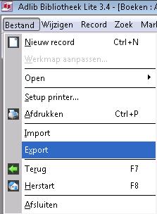 4. Kies de optie Export. 5.