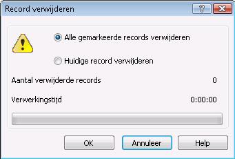 Records toevoegen, wijzigen 11.3. Records verwijderen Vanuit het lijstscherm of de detailweergave (als het niet in de modus Wijzigen staat) kunt u één of meer records uit de database verwijderen.