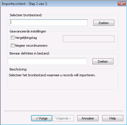 Importeren en exporteren 3. Selecteer het formaat waarin de gegevens opgeslagen zijn: Adlib tagged file danwel XML file. (Zie hoofdstuk 17.1 voor een beschrijving van deze twee formaten.