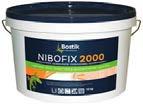 NIBOFIX 2000 Met water oplosbare lijm geschikt voor het verwijderbaar plaatsen van vloerbekleding: textiel, naaldvilt, vasttapijt met schuimrug en vinyl.