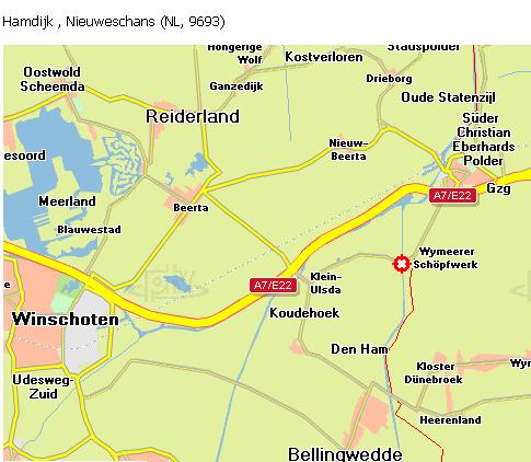 C Routebeschrijving De IJkdijk is aangelegd in een kleine polder ten zuiden van Bellingwedde,