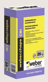 weberchape CBI Snelbindmiddel voor cementdekvloeren Voordelen Snelle uitharding Gecompenseerde en gecontroleerde krimp Aangepast aan vloerverwarming 20-100 mm Verpakking zak van 25 kg Kleuren grijs