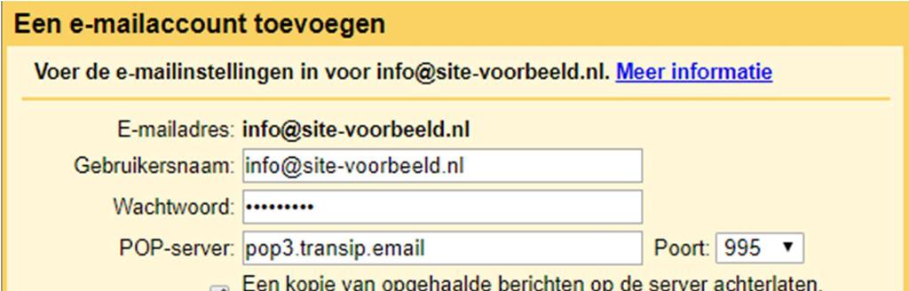 Bij 'POP-server' vul je mail.ehbo-alphen.nl of mail.vtv-ridderspoor.