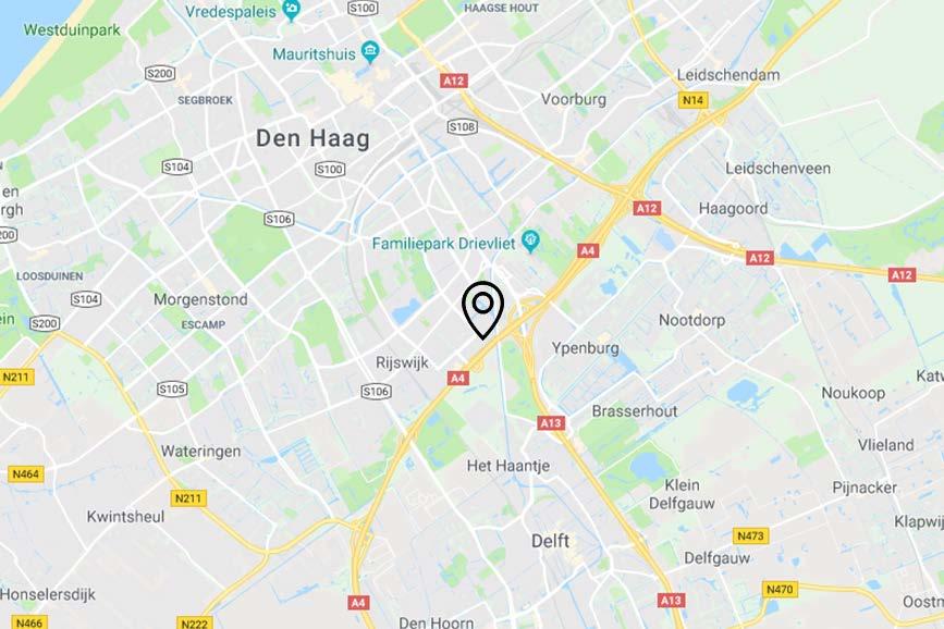 Bron: Google Maps Omgeving Sijthoff Center Hotel is gelegen in de regio Haaglanden bij bedrijventerrein Plaspoelpolder.