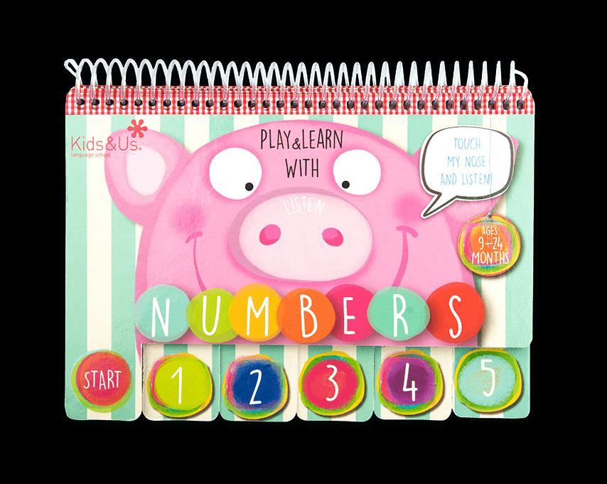 Play&Learn with Numbers Play&Learn with Colours biedt een overzicht van de cijfers van 1 tot 10 en andere woordenschat zoals FOX, BEE, FLOWERS, STARS.