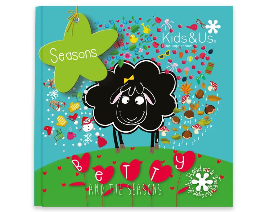 Betty the Black Sheep - Seasons In dit boek ontdekken de kinderen samen met Betty dat het bos van kleur verandert doorheen het jaar en dat de dieren die er wonen hun gewoontes aanpassen aan het weer.