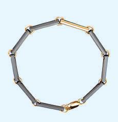 geometrisch motief Armband, kalfsleder bruin/zilver, geometrisch