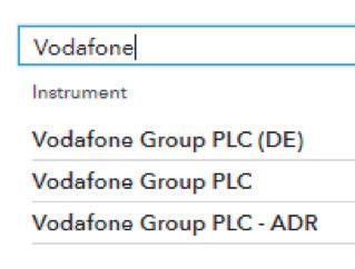 Daartoe moet u eerst de live-koers van Vodafone bekijken. Er zijn twee manieren om dit vanuit het gedeelte Verkenner te doen: u kunt de navigatiestructuur of de zoekfunctie gebruiken.