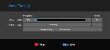 Menu zenderinstellingen DTV Type Druk op om DTV TYPE te openen. Druk dan op om te kiezen tussen Bekabelt DVB-C en draadloos DVB-T.