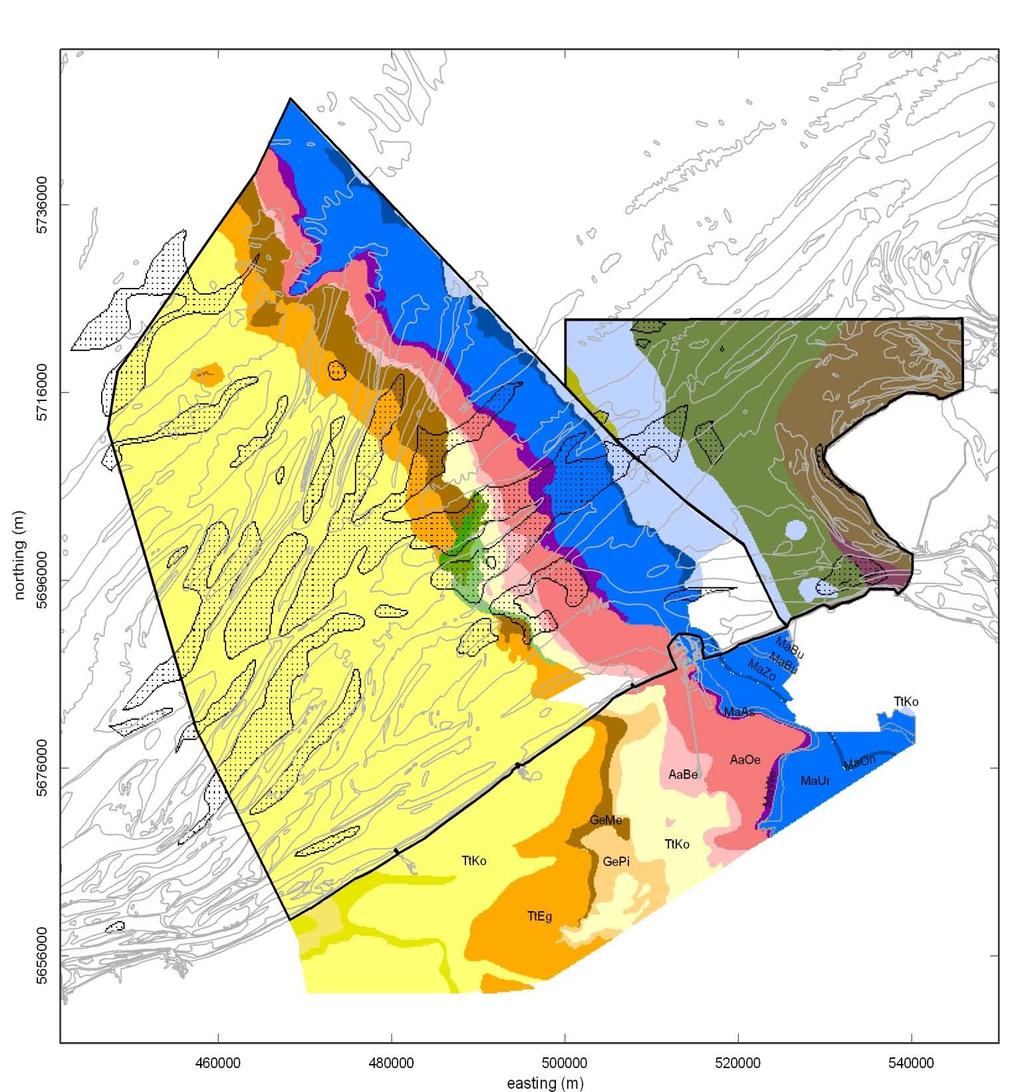 Paleogeen onder de Quartaire deklaag Klei sz zk S sz Paleogene geologie BE: zeewaartse data: Maréchal et al.