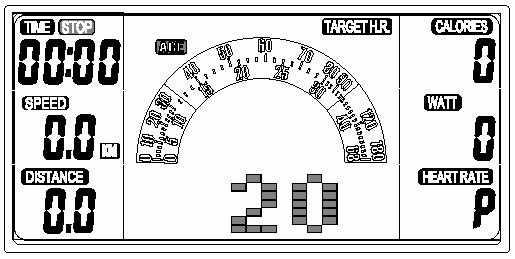 Indien uw hartslag lager dan de target heart rate is, zal de computer de weerstand verhogen totdat uw hartslag op peil is, met een maximumweerstand van level 18