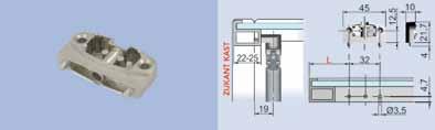 Kraby - voor opklap- en valdeur - dankzij de adapter kan de gasveer op een aluminium deurprofiel gemonteerd worden - de adapter wordt