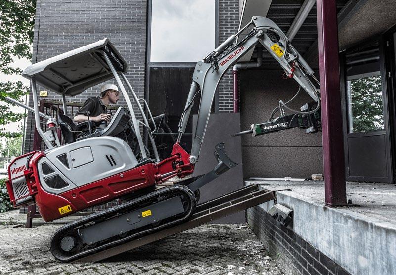 De TB216H beschikt over een slanke giekconstructie MILIEUVRIENDELIJK EN FLEXIBEL INZETBAAR, HET GROENE ALTERNATIEF TB216H DE TB216H IS HET HYBRIDE BROERTJE VAN DE POPULAIRE TB216.