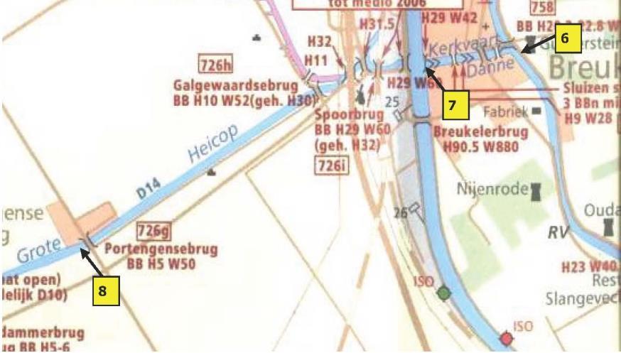 Routebeschrijving Hart van Holland 2018 in de boot 4 Oversteek Amsterdam-Rijnkanaal 2,5 km 6. (zie kaart) Herhaling vorige bladzijde: De FINISH VAN DE EERSTE ETAPPE is vlak voor de brug in Breukelen.