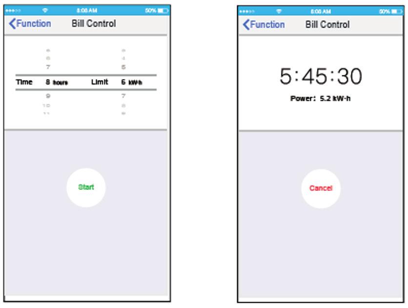 Bill Control Check De gebruiker kan de parameters instellen