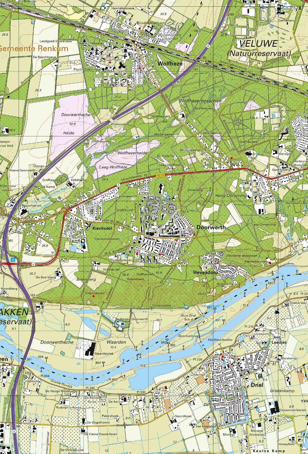 Topografische kaart A4 Bodemonderzoek Mozartlaan 1 Doorwerth