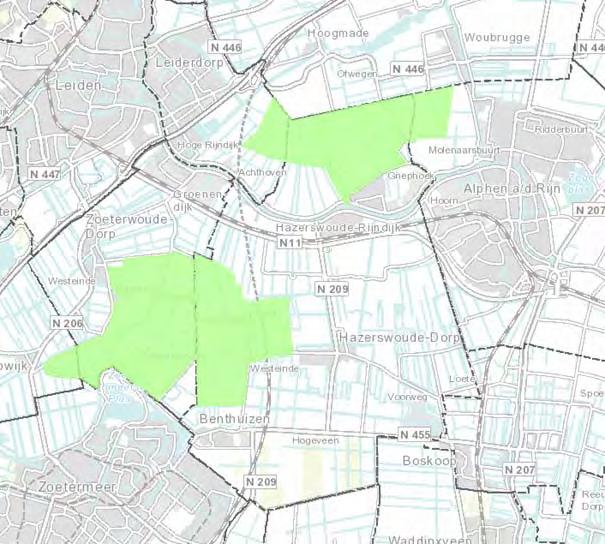 Woon en leefklimaat 67 6.4.2. Referentiesituatie Geluidgevoelige bestemmingen Het plangebied ligt binnen de geluidzone van diverse wegen, de HSL en de spoorlijn Gouda Leiden.