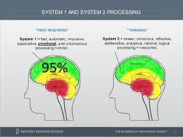 Kahneman s dual system benadering Systeem 1: fast, automatic, unconscious Staat standaard aan en is adaptief in geval van snelle