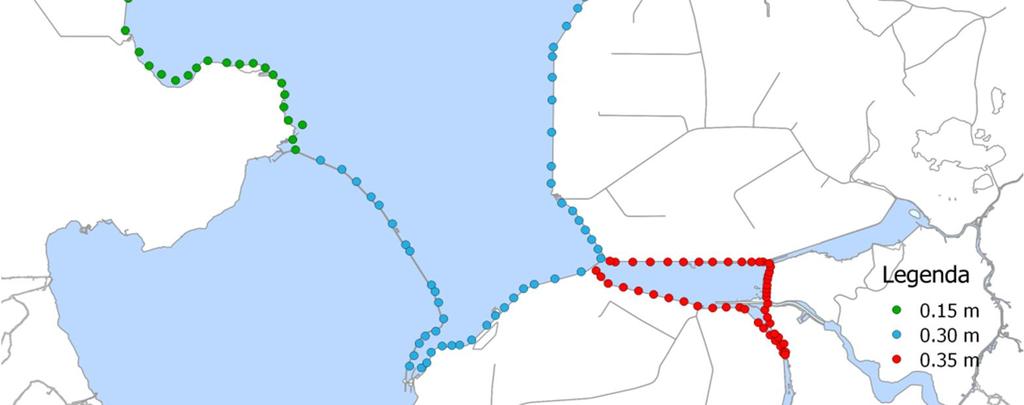 winddominant: Locaties langs Noordoostpolder + Flevoland + 0 0,30 deel Friesland + deel Houtribdijk IJsselmeer meerpeildominant: locaties langs de kust van Noord-Holland + deel Houtribdijk 0 0,15