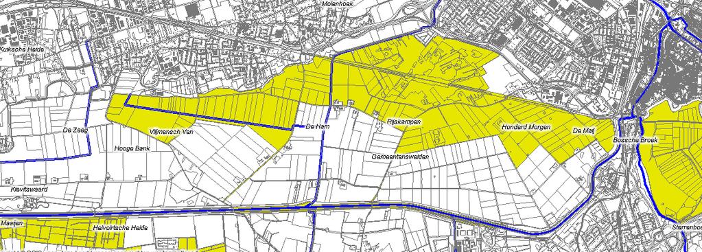 N2000 gebied en KRW watergangen - Kranswierwateren - Blauwgrasland - Glanshaverhooiland (Glanshaver) - Ruigten en zomen (moerasspirea) -