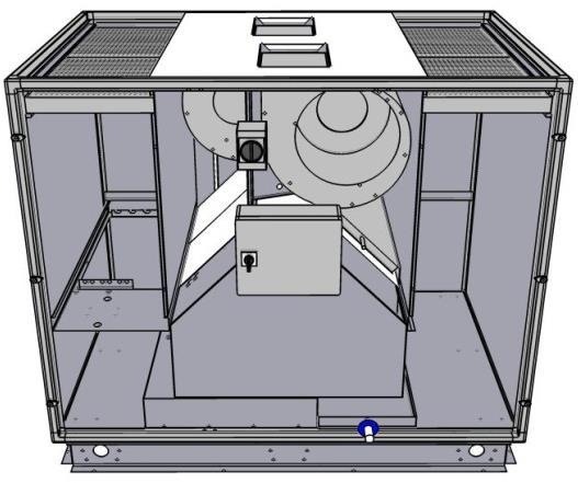 Algemene werkschakelaar voor de voeding van de ventilatoren en de regeling 2. Algemene werkschakelaar voor de voeding van de electrische voor- en naverwarmingsbatterijen KWin/KWout (optie) 3.