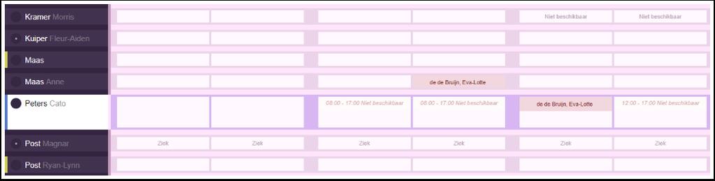 Overzichtelijker cliënten bij de juiste medewerkers in de blokplanning inplannen In de blokplanning kan al snel een grote lijst worden getoond met medewerkers die voor het team werken.