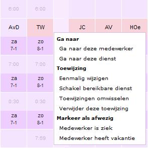 Rechtermuisknop Op verschillende plaatsen in de applicatie verschijnt een menu wanneer op de