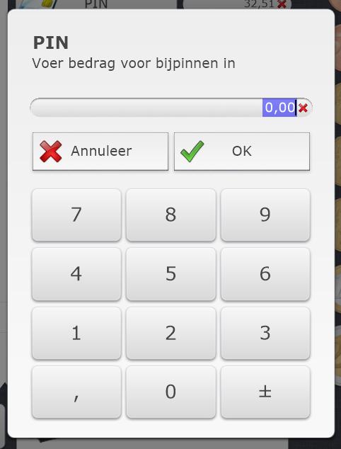 Als iemand wil bijpinnen kan dit door een tweede keer op 'PIN' te drukken voordat je op 'Afrekenen & Volgende