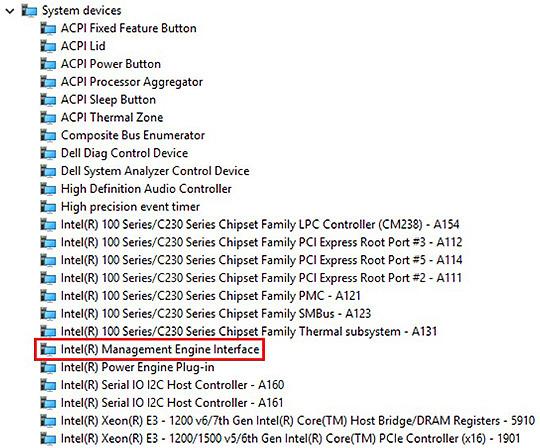 Intel Management Engine interface (MEI) stuurprogramma's Voor de installatie Na de installatie Intel Dynamic Platform en Thermal