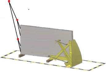 De steunbouten mogen pas losgeschroefd worden wanneer het aanslagmateriaal nog op spanning staat en het geheel op de grond staat.