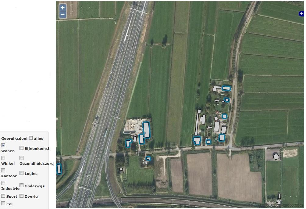 Het ontwikkelingsgebied ligt, op circa 80 m afstand, ten westen van de dichtstbijzijnde rijbaan van de rijksweg A27.