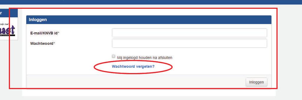 wachtwoord vergeten?