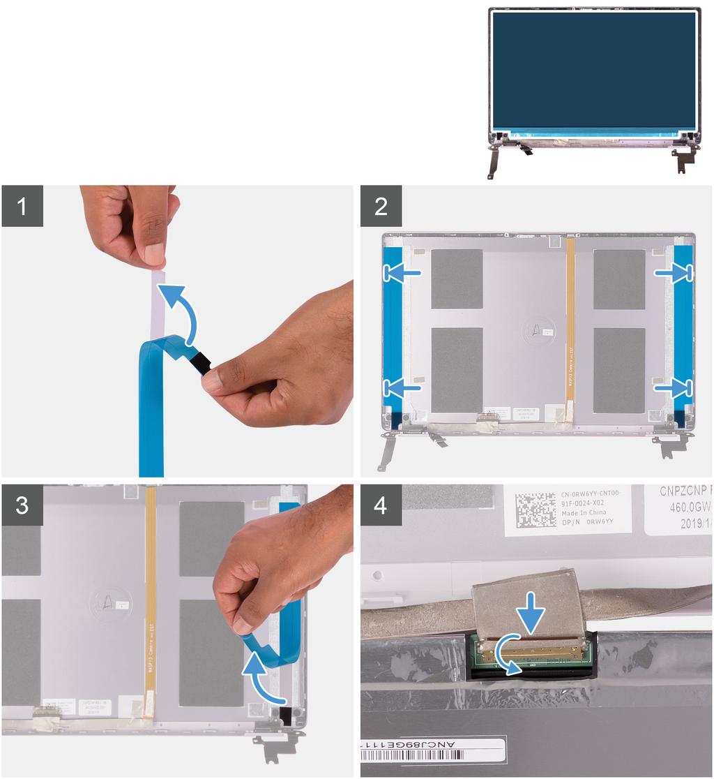 Het beeldschermpaneel plaatsen Vereiste OPMERKING: Deze procedure is niet van toepassing op computers die zijn geleverd met een WWAN-configuratie.