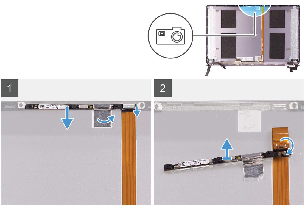 De camera verwijderen Vereisten OPMERKING: Deze procedure is niet van toepassing op computers die zijn geleverd met een WWAN-configuratie. 1 Volg de procedure in Voordat u in de computer gaat werken.