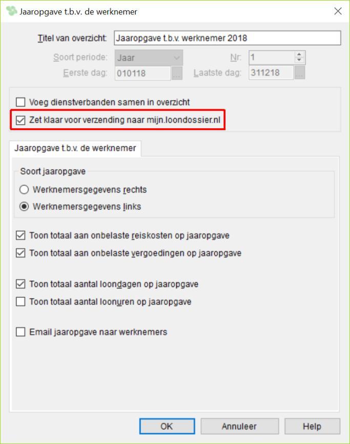 Jaaropgave t.b.v. de werknemer De jaaropgave voor de werknemer bestaat in 2018 uiteraard nog wel. Ga naar 'Overzichten' 'Jaaropgaven' 't.b.v. de werknemer' Volg de verdere logica.