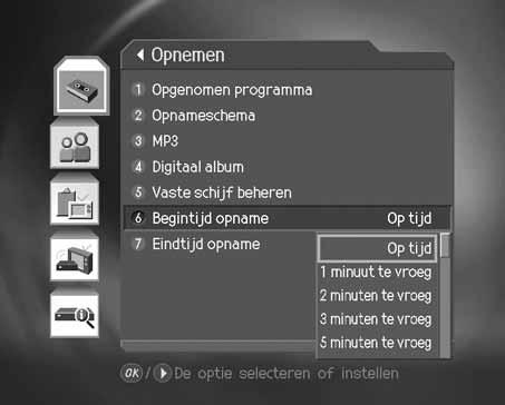 6. Opnemen en afspelen 6.8 Vaste schijf beheren U kunt de hoeveelheid vrije ruimte op de vaste schijf controleren en de vaste schijf desgewenst formatteren (wissen). 1. Druk op de knop MENU. 2.