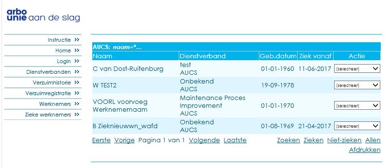 Let op: verzuimregistratie gebeurt altijd per