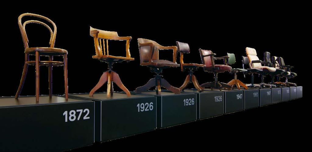 Sinds de ontwikkeling van de eerste stoelen van gebogen hout voor de horeca rond 1872 markeren baanbrekende